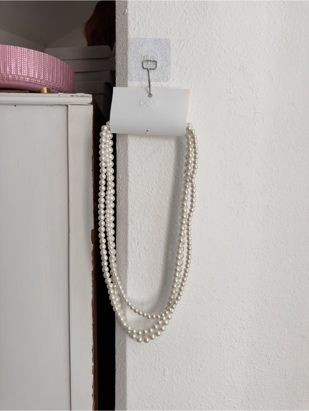 Faux Pearl Multi-Strand Necklace - White